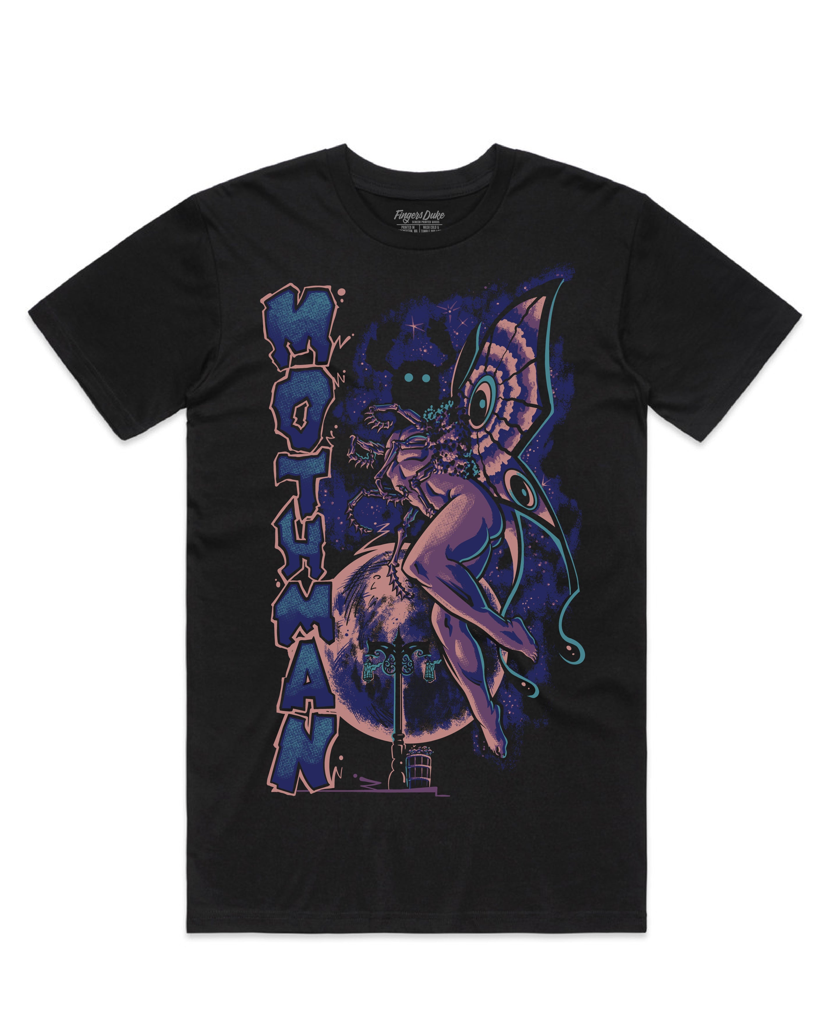 Finger's Duke Mothman Cryptid Black T-Shirt