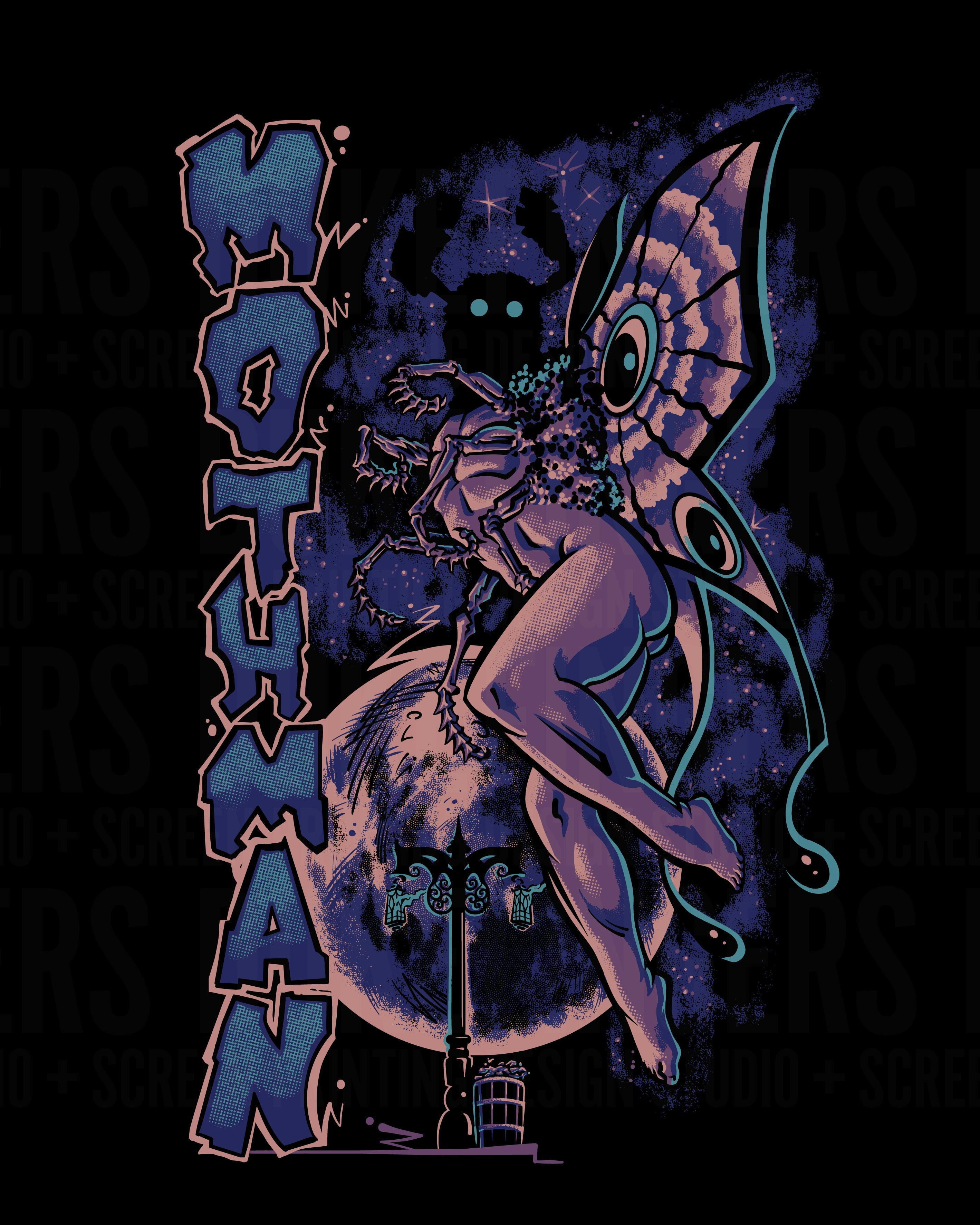 Finger's Duke Mothman Cryptid Black T-Shirt