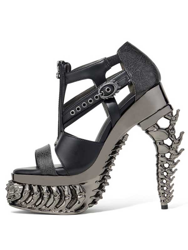 Hades CORRA Black Strappy Sandal 5" Dragon Tail Heel