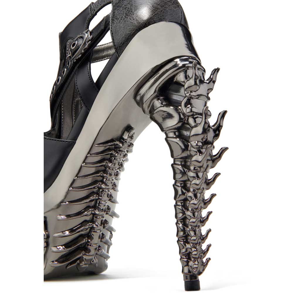 Hades CORRA Black Strappy Sandal 5" Dragon Tail Heel