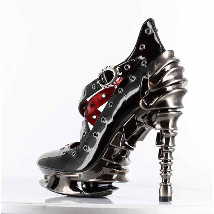 Hades CROW Black Eyelet Pump High Spinal Heel Platform