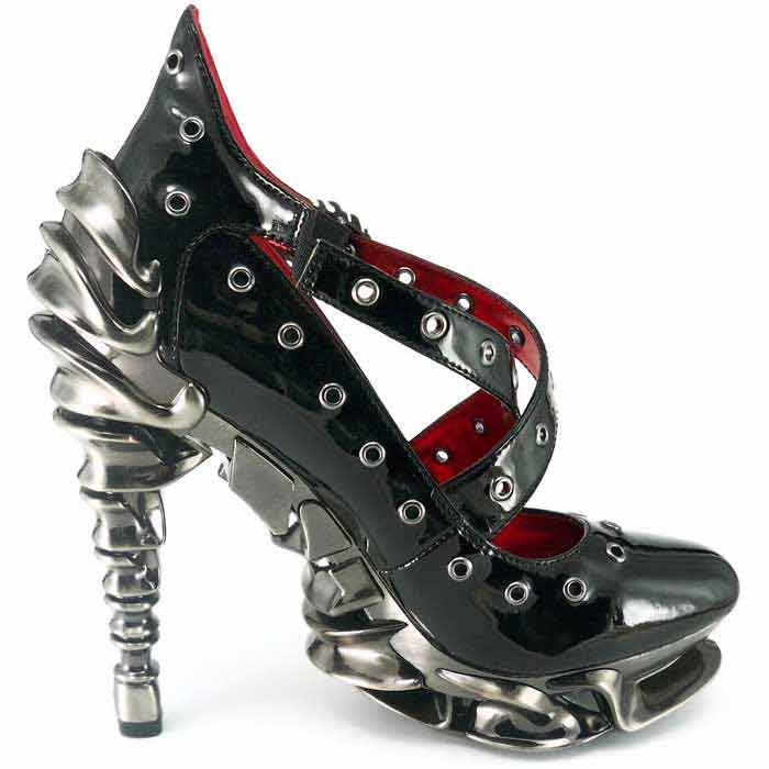 Hades CROW Black Eyelet Pump High Spinal Heel Platform