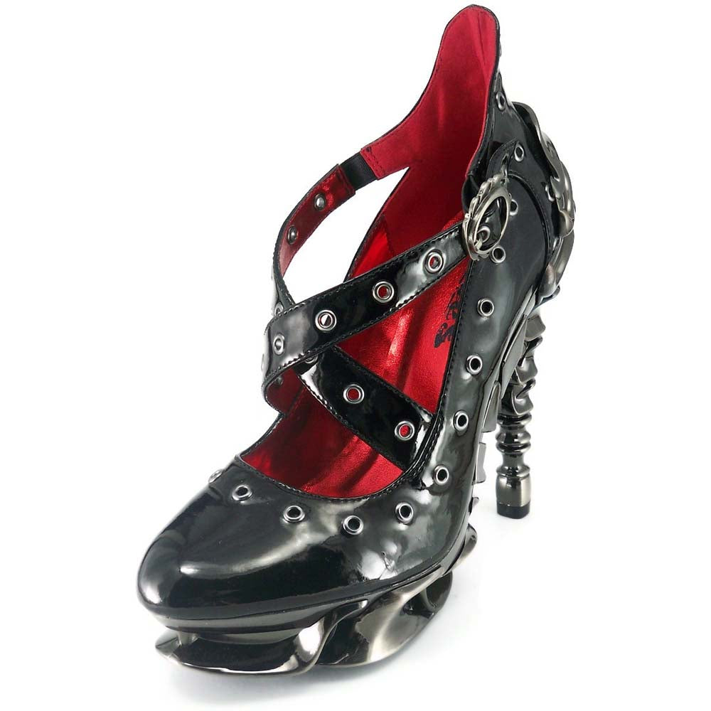 Hades CROW Black Eyelet Pump High Spinal Heel Platform