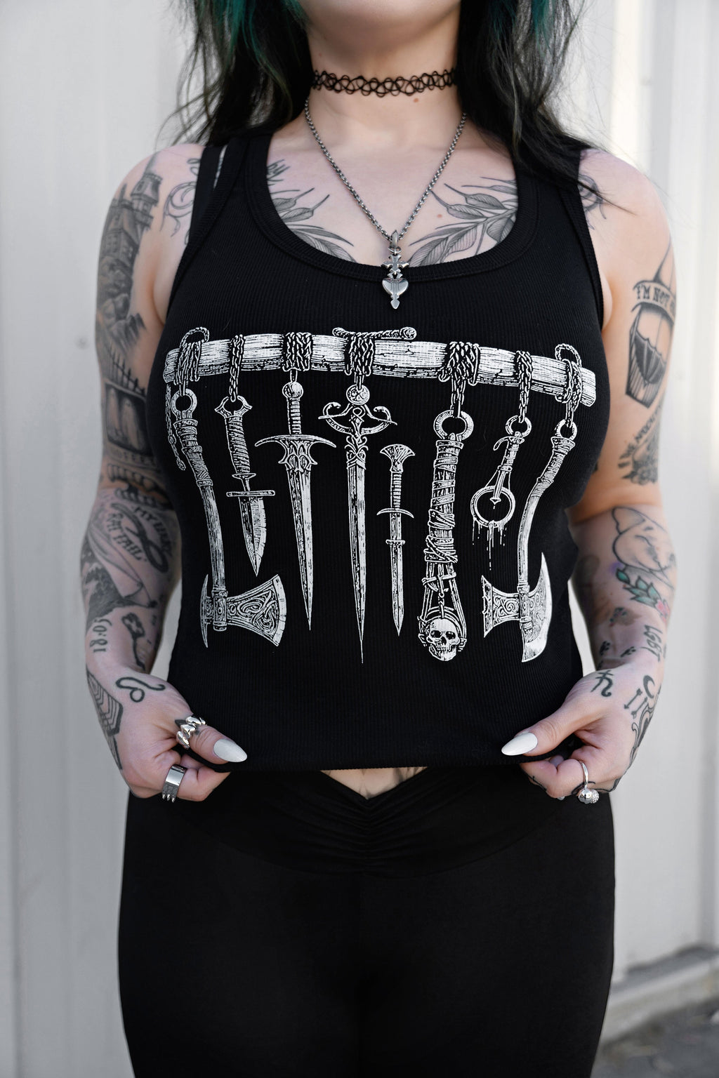 Vera's Eyecandy Medieval Weapons Ribbed Tank Top