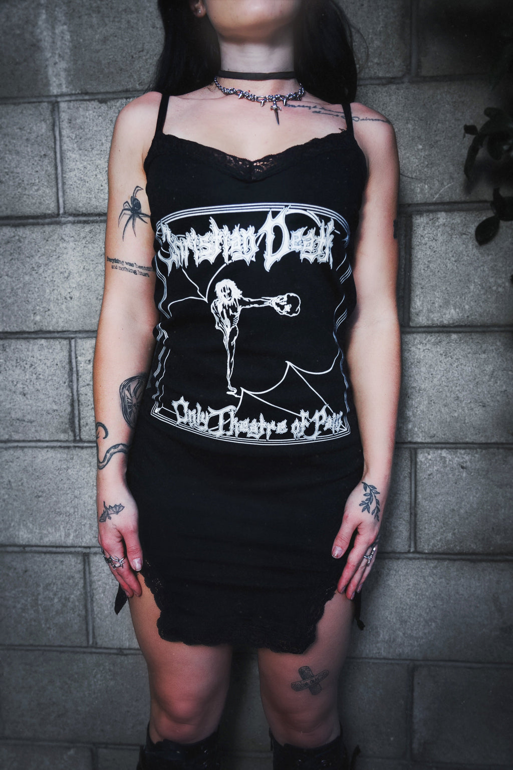 Vera's Eyecandy Christian Death Slit Lace Dress
