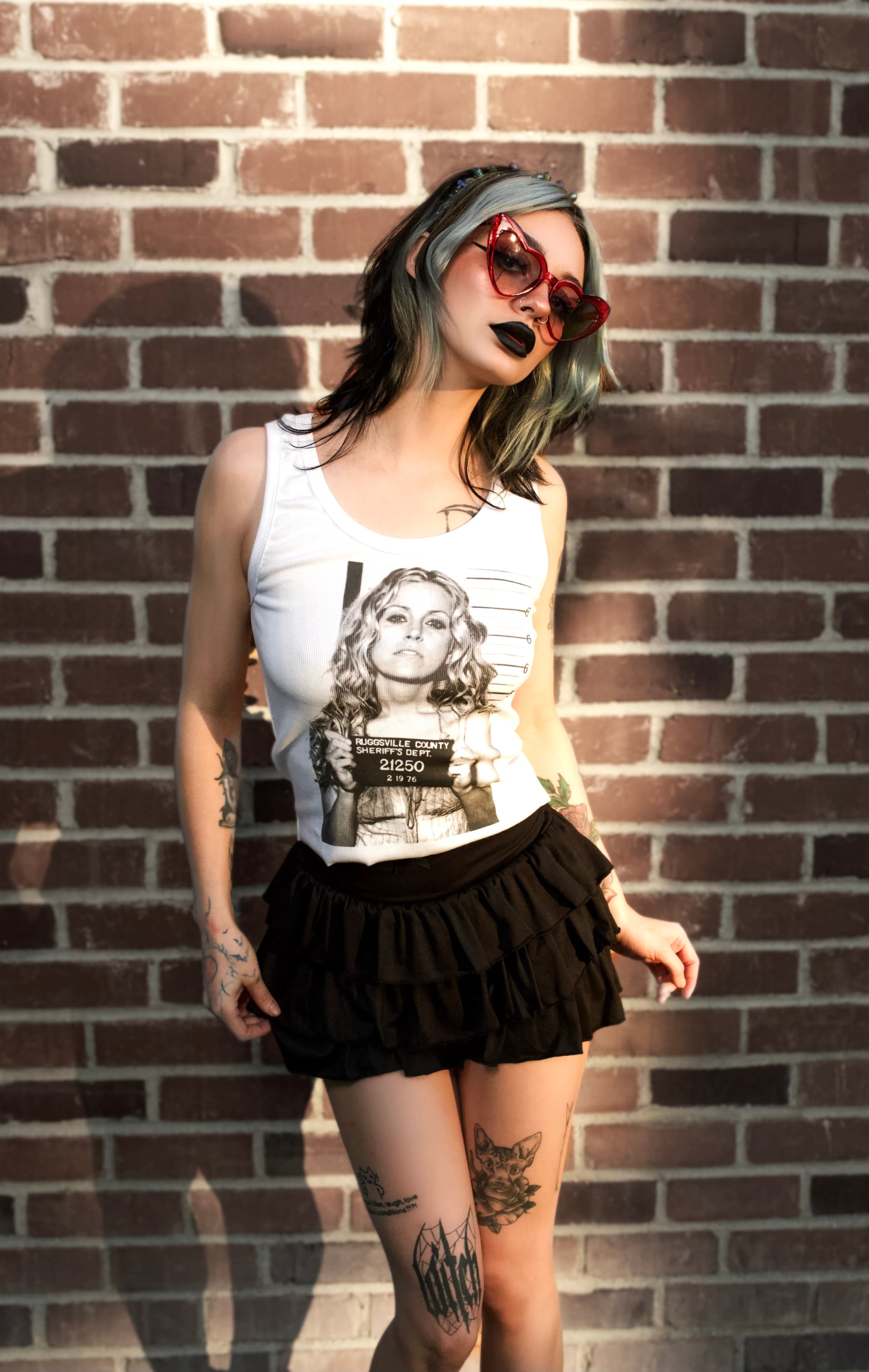 Vera's Eyecandy 'Baby Mugshot' Ribbed Tank Top