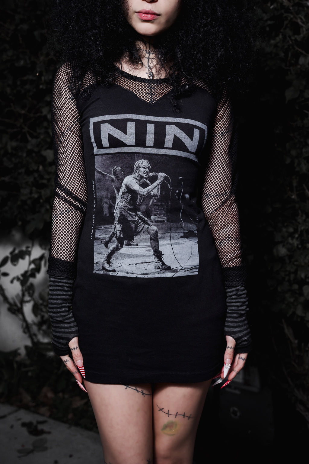 Vera's Eyecandy NIN Fishnet Metal Dress