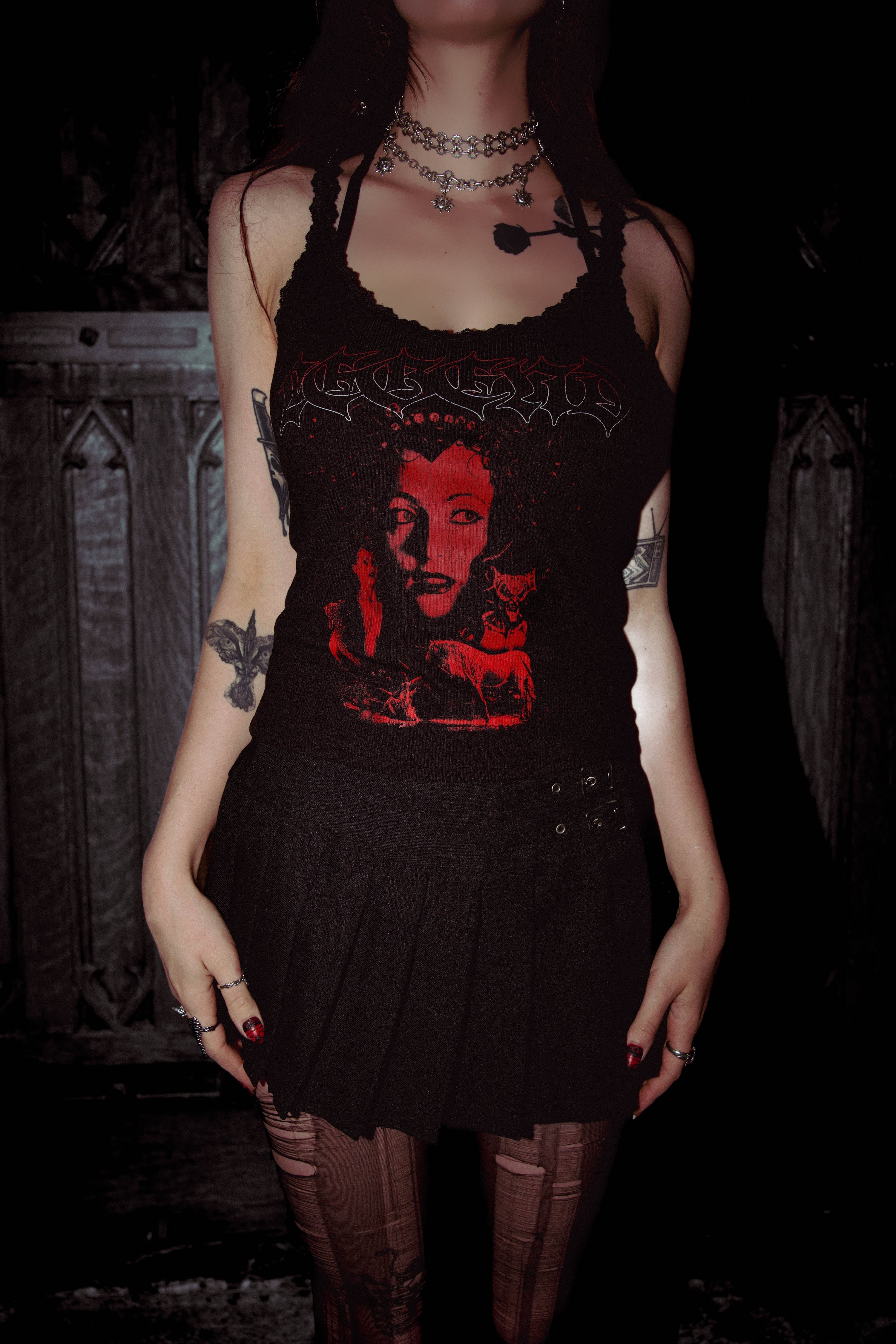 Vera's Eyecandy Legend Princess Lili Ribbed Lace Camisole Tank Top