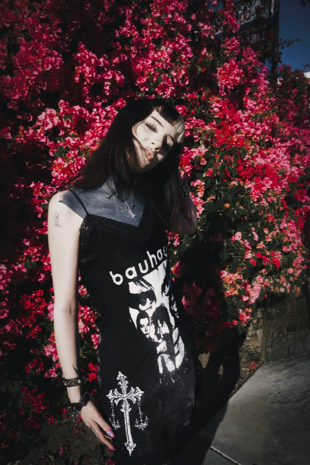 Vera's Eyecandy Bauhaus Cross Mini Slip Dress