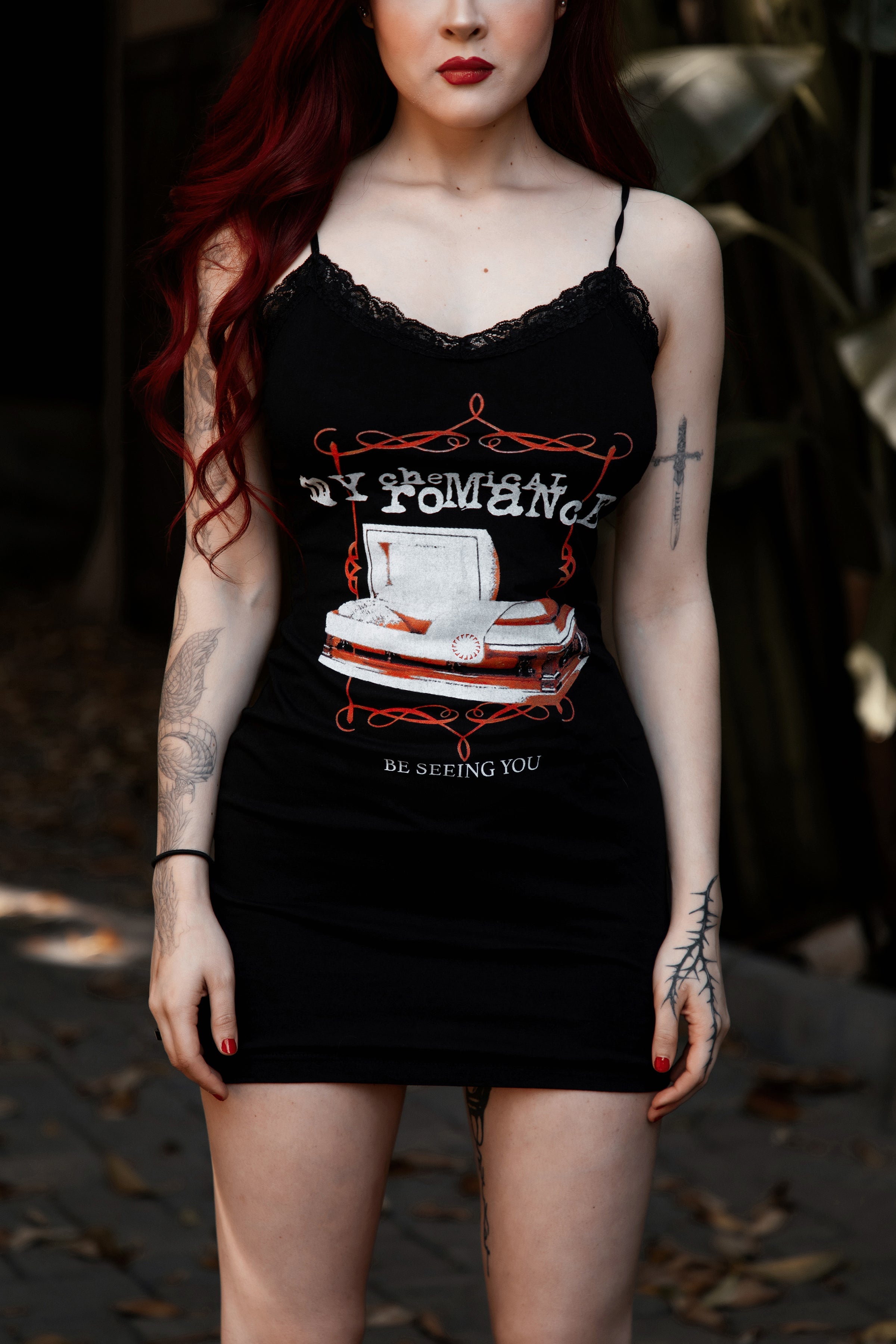 Vera's Eyecandy My Chemical Romance Be Seeing You Lace Strap Dress