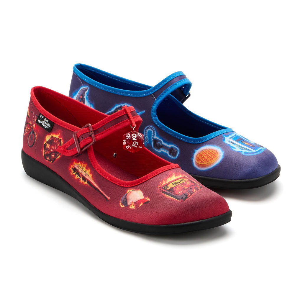 Chocolaticas® Dark Realm Women's Retro Fire Mary Jane Flats