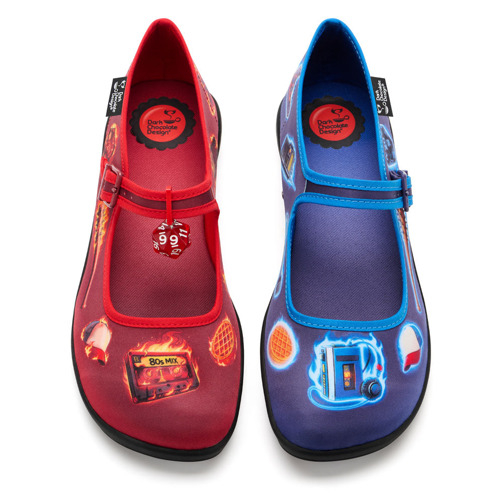 Chocolaticas® Dark Realm Women's Retro Fire Mary Jane Flats