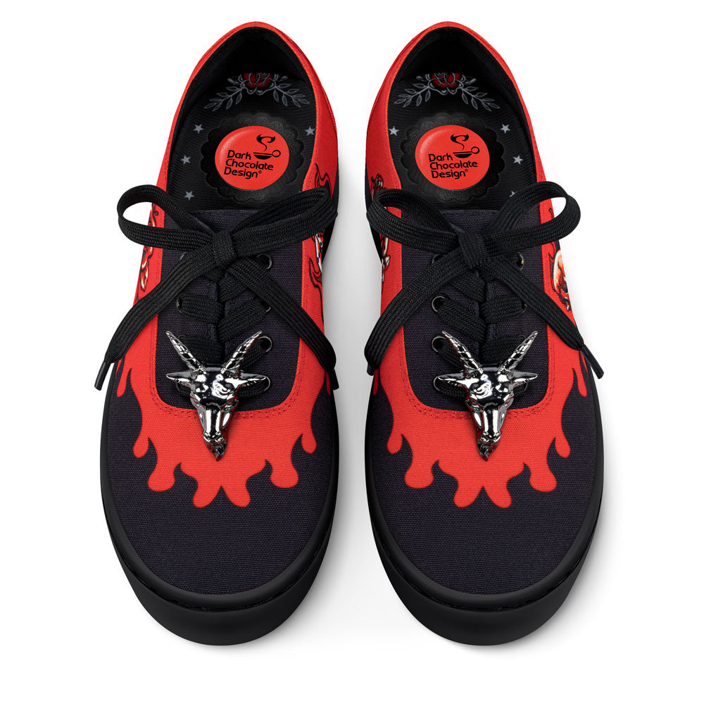 Dark West Gothic Baphomet Black Red Sneaker