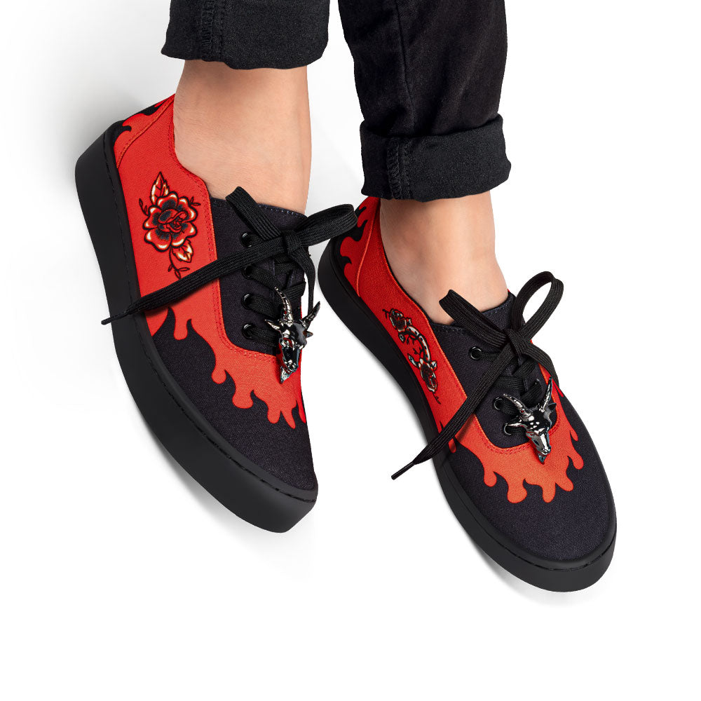 Dark West Gothic Baphomet Black Red Sneaker