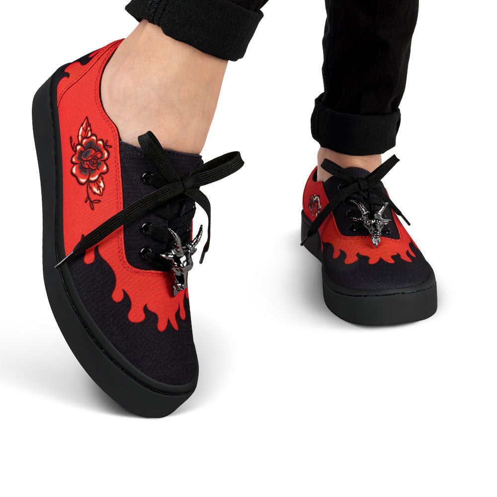 Dark West Gothic Baphomet Black Red Sneaker