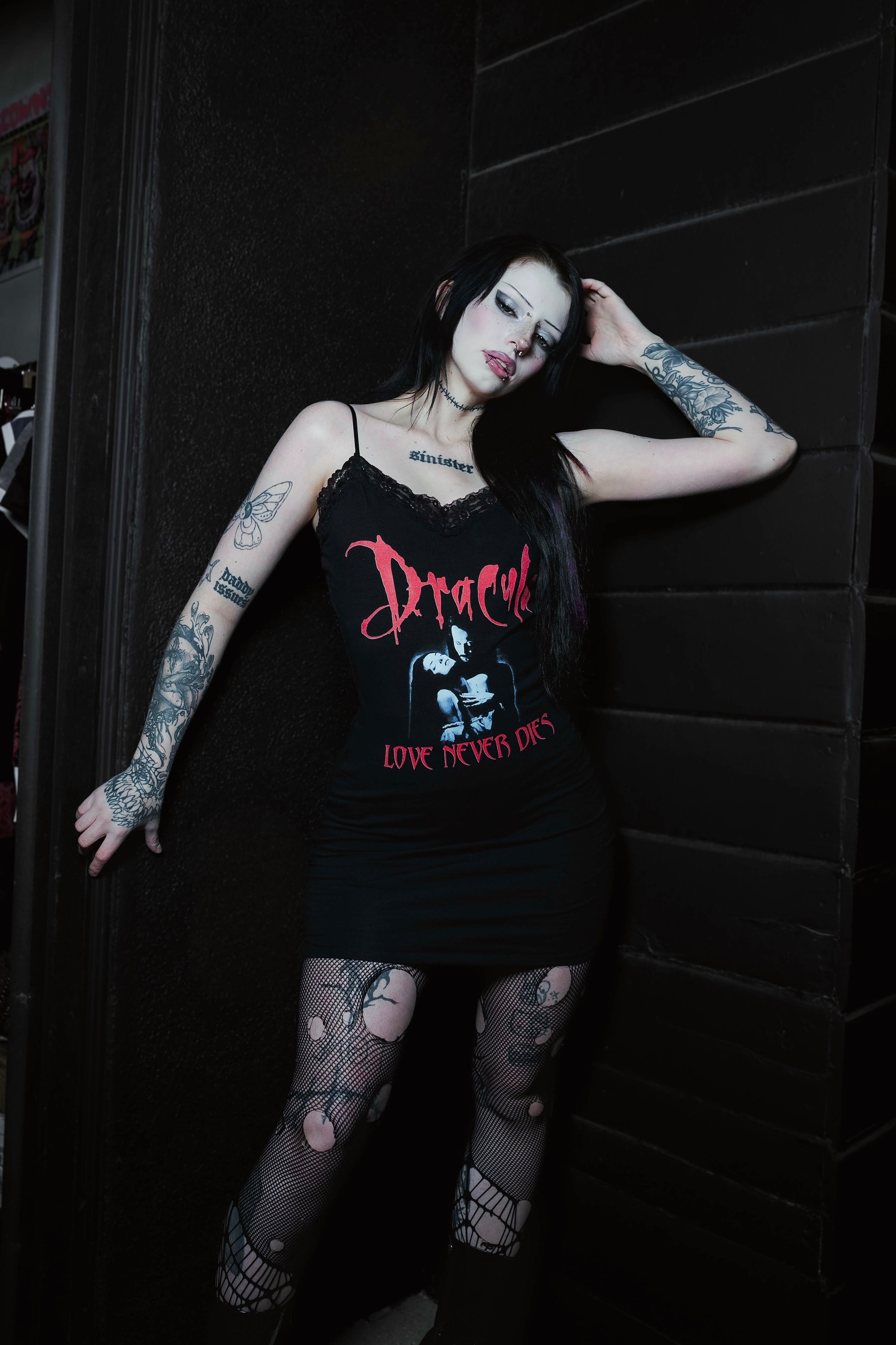 Vera's Eyecandy Dracula Love Never Dies Lace Strap Dress