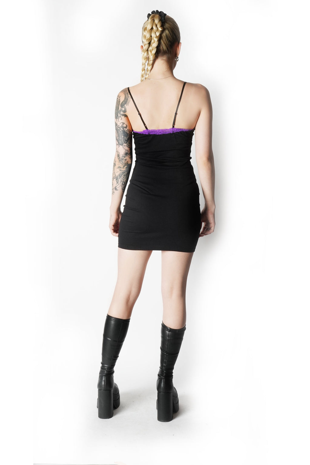 Vera's Eyecandy Tool Purple Lace Strap Dress