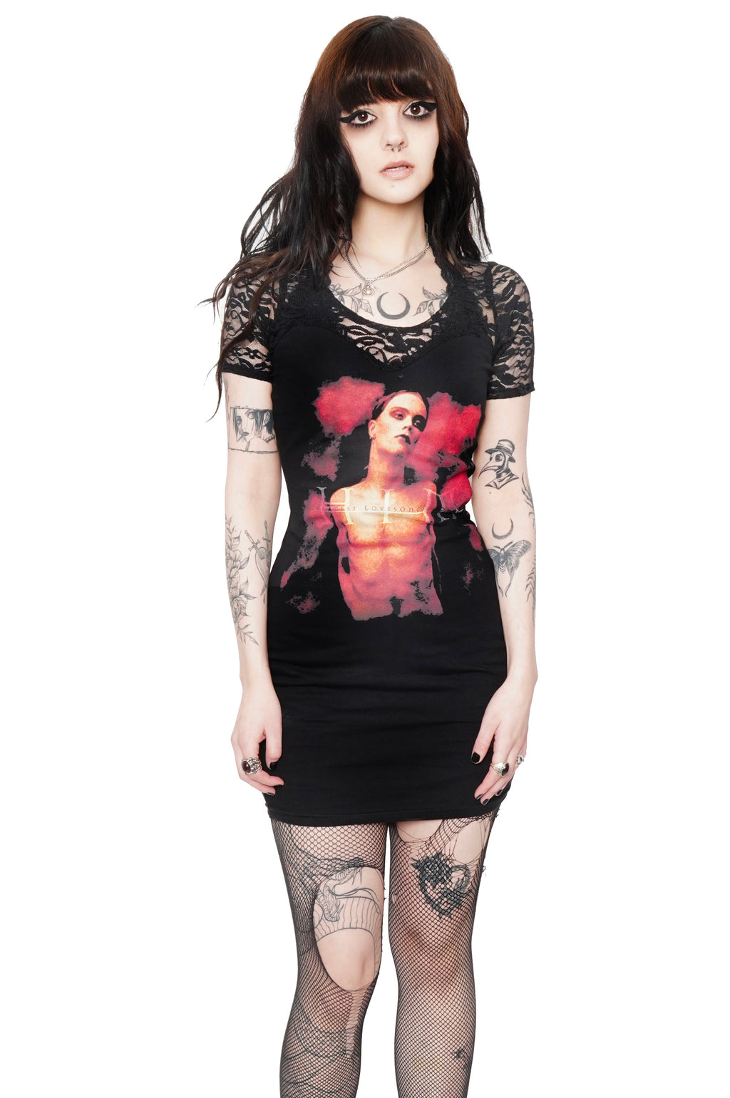 Vera's Eyecandy Him Lace Metal Band Dress