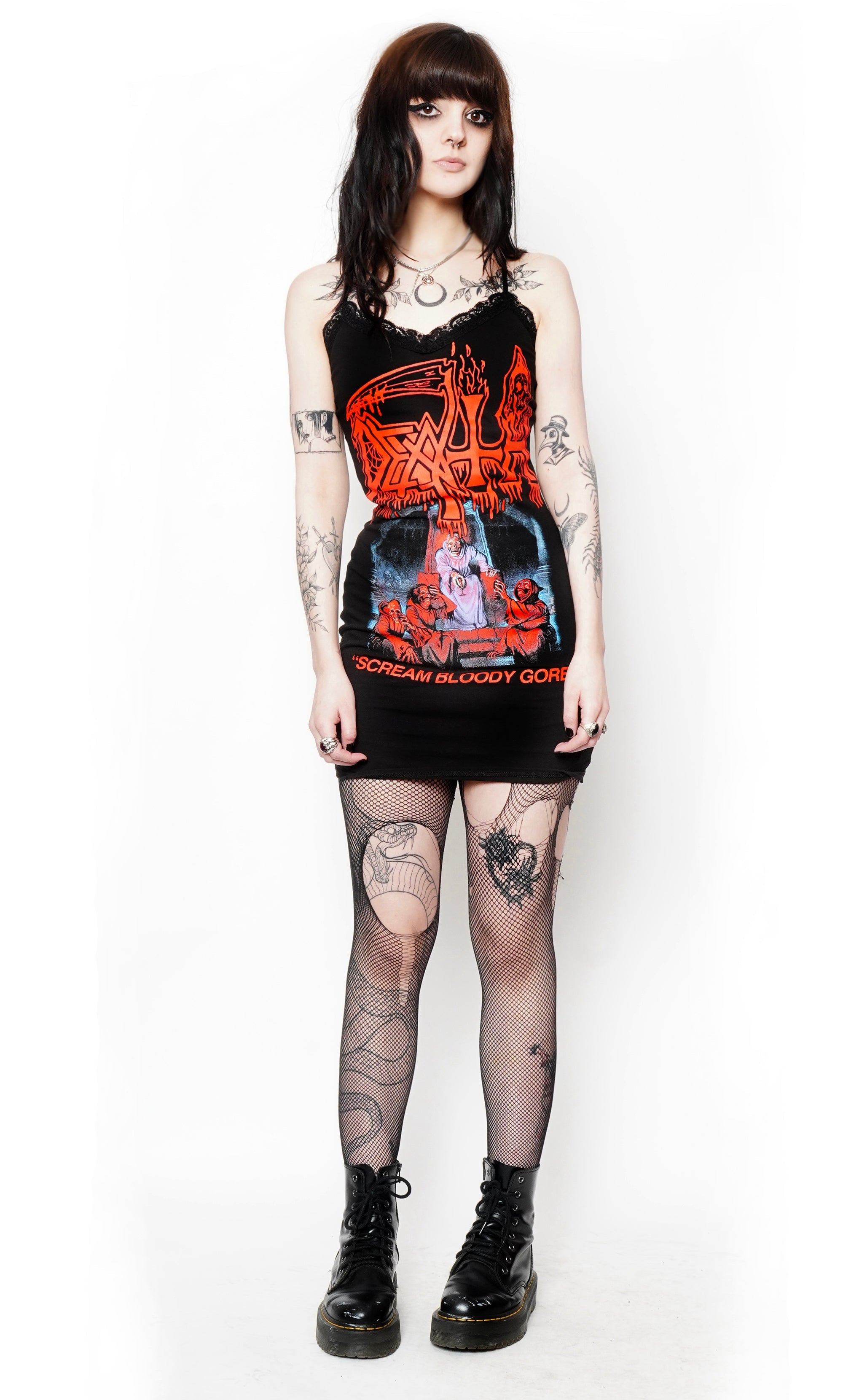 Vera's Eyecandy Death 'Scream Bloody Gore' Lace Strap Dress