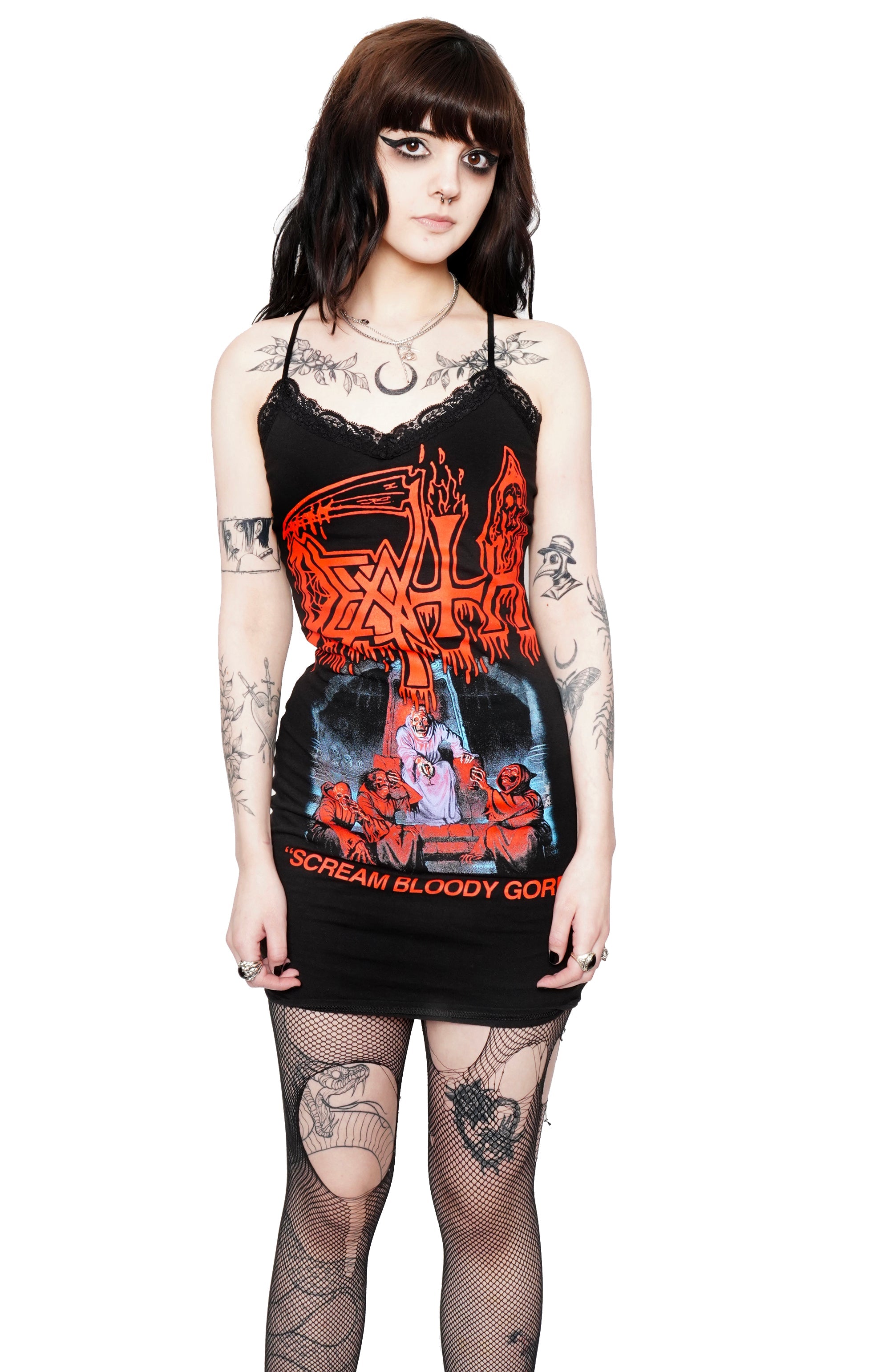 Vera's Eyecandy Death 'Scream Bloody Gore' Lace Strap Dress