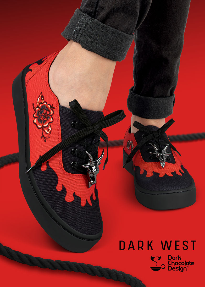 Dark West Gothic Baphomet Black Red Sneaker