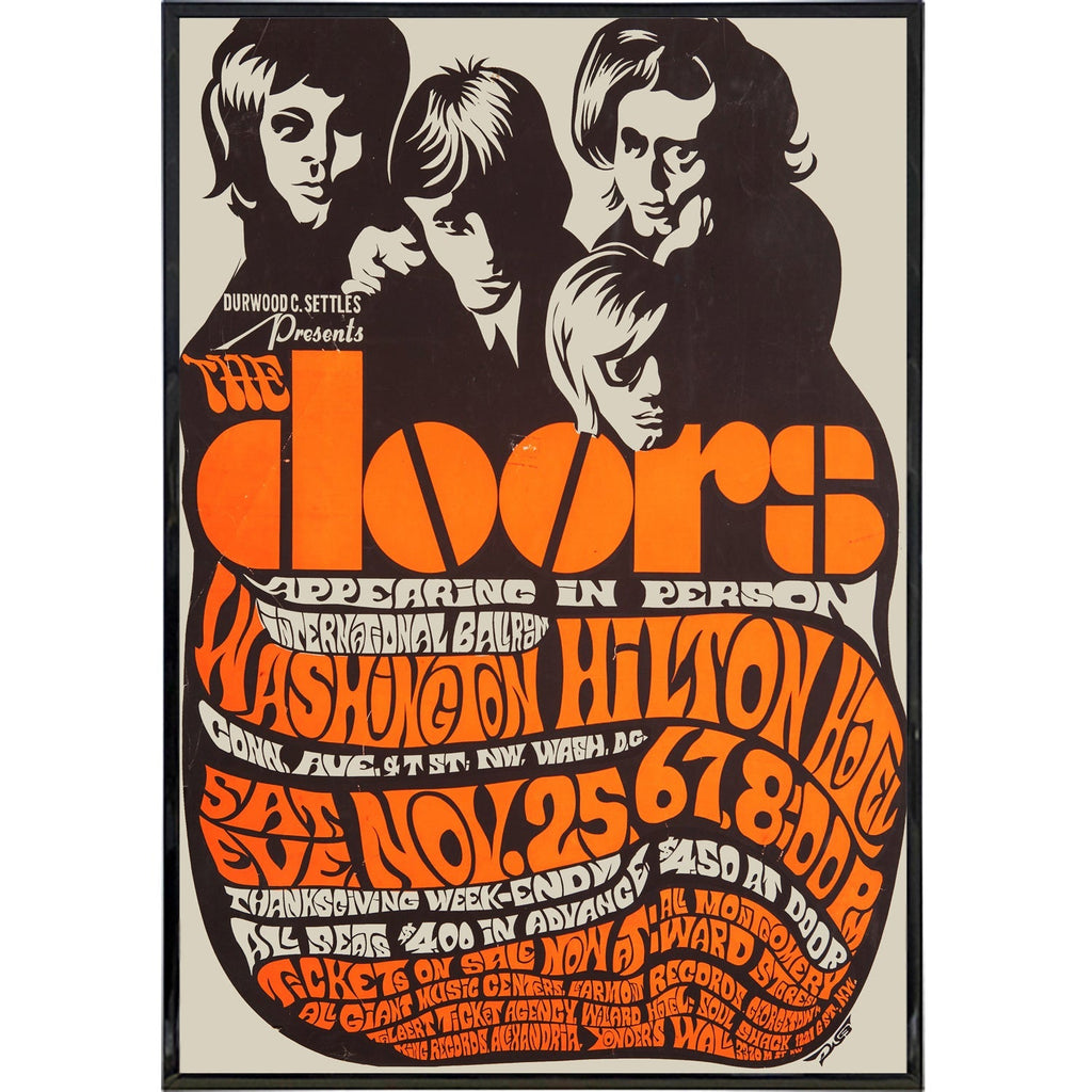 The Doors at Hilton 1967 Show Concert Poster Print