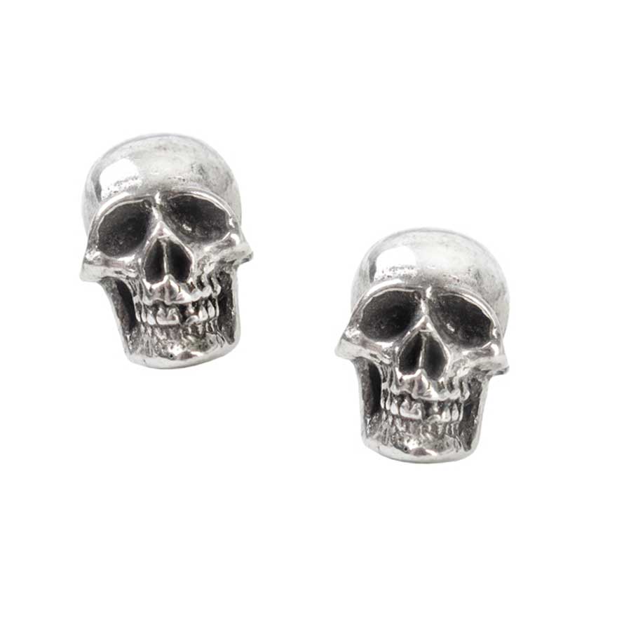 Alchemy Gothic Mortaurium Detailed Skull Earrings E342