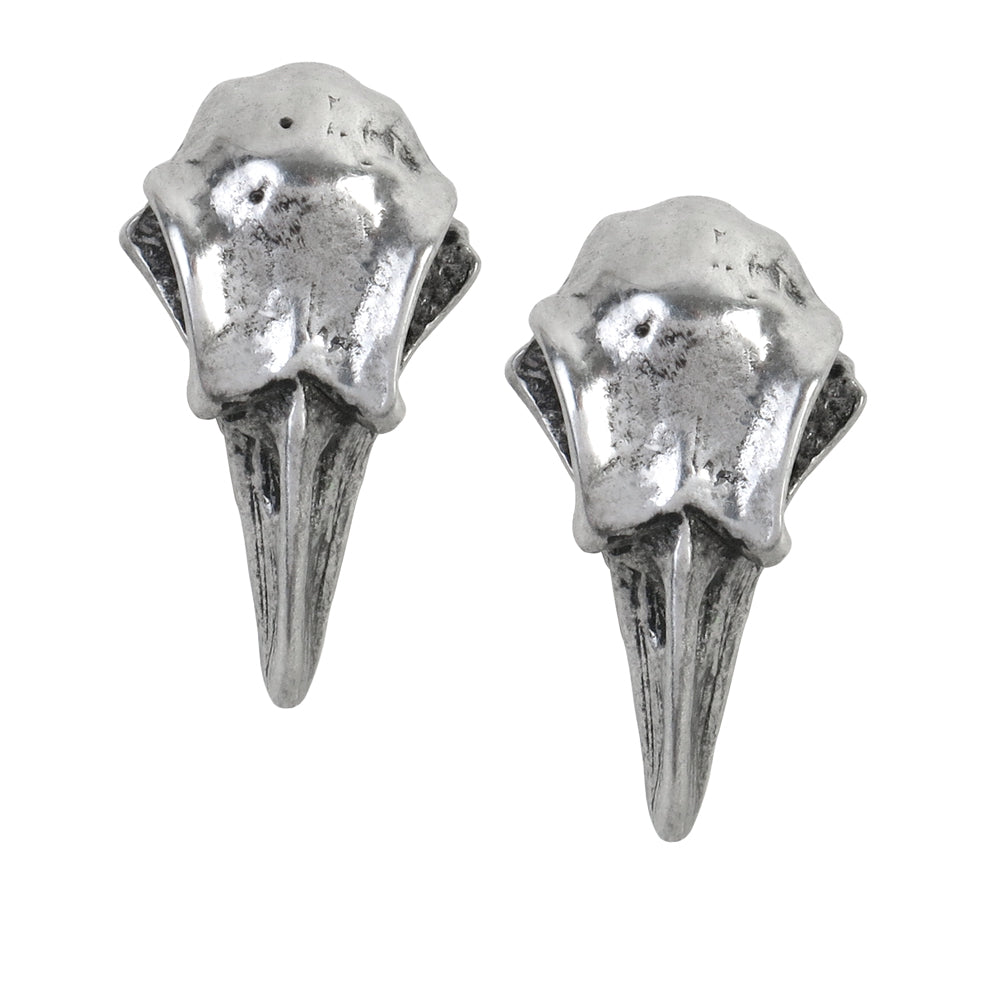 Alchemy Gothic Rabeschadel Raven Skull Earrings E359