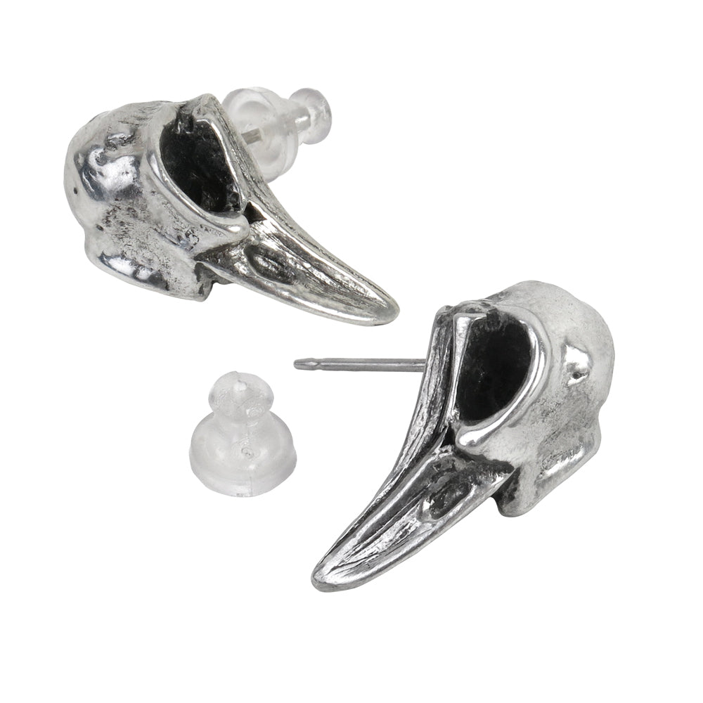 Alchemy Gothic Rabeschadel Raven Skull Earrings E359