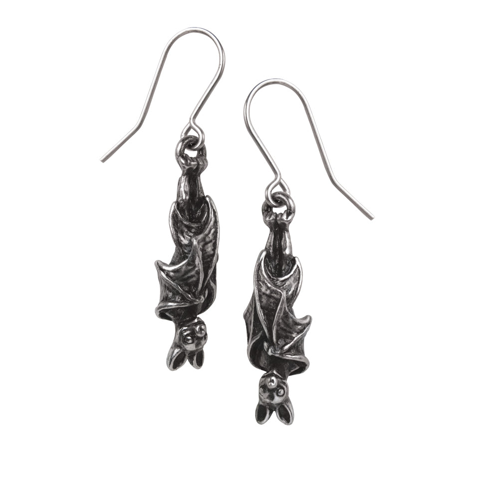 Alchemy Gothic Awaiting The Eventide Bat Earrings E373