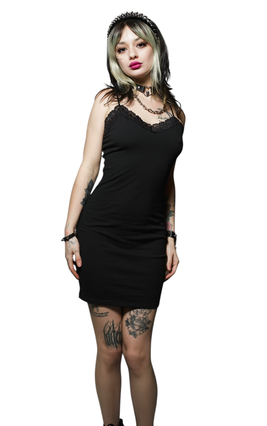 Vera's Eyecandy ALL BLACK Lace Strap Dress