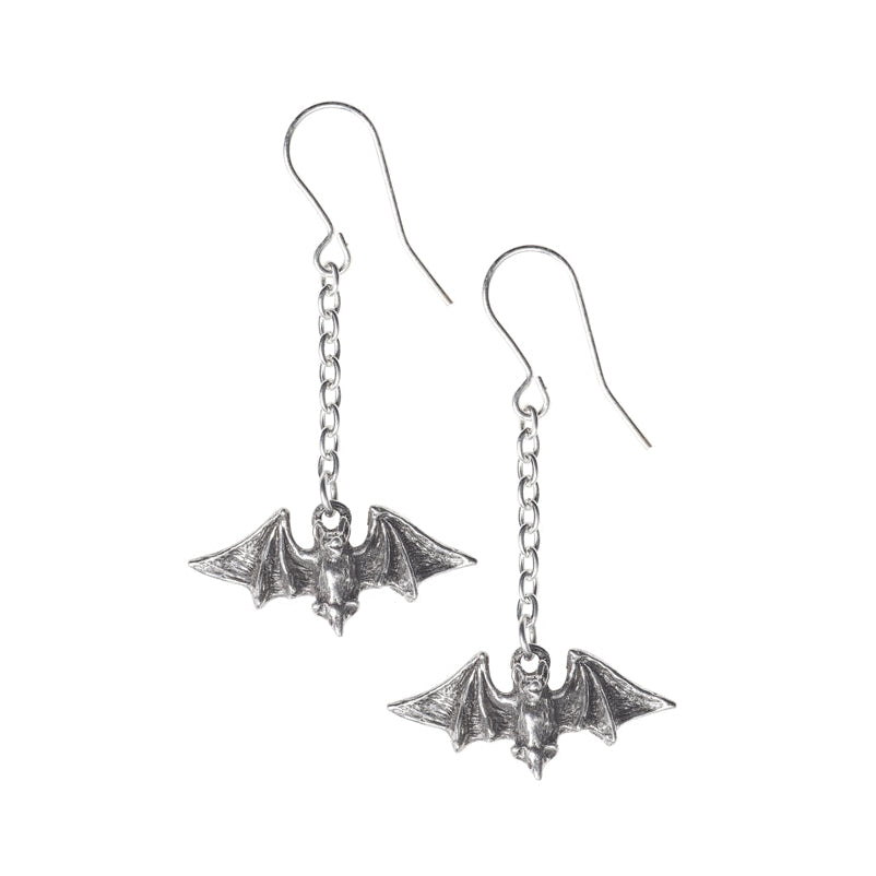 Alchemy Gothic Kiss The Night Earrings Flying Bats E429