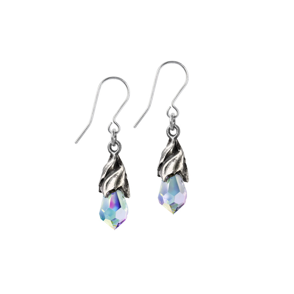 Alchemy Gothic Empyrean Tear Crystal Black Red Clear Earrings E437