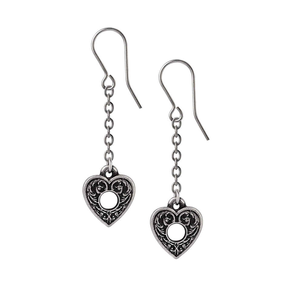 Alchemy Gothic Heart Ouija Planchette Earrings E471