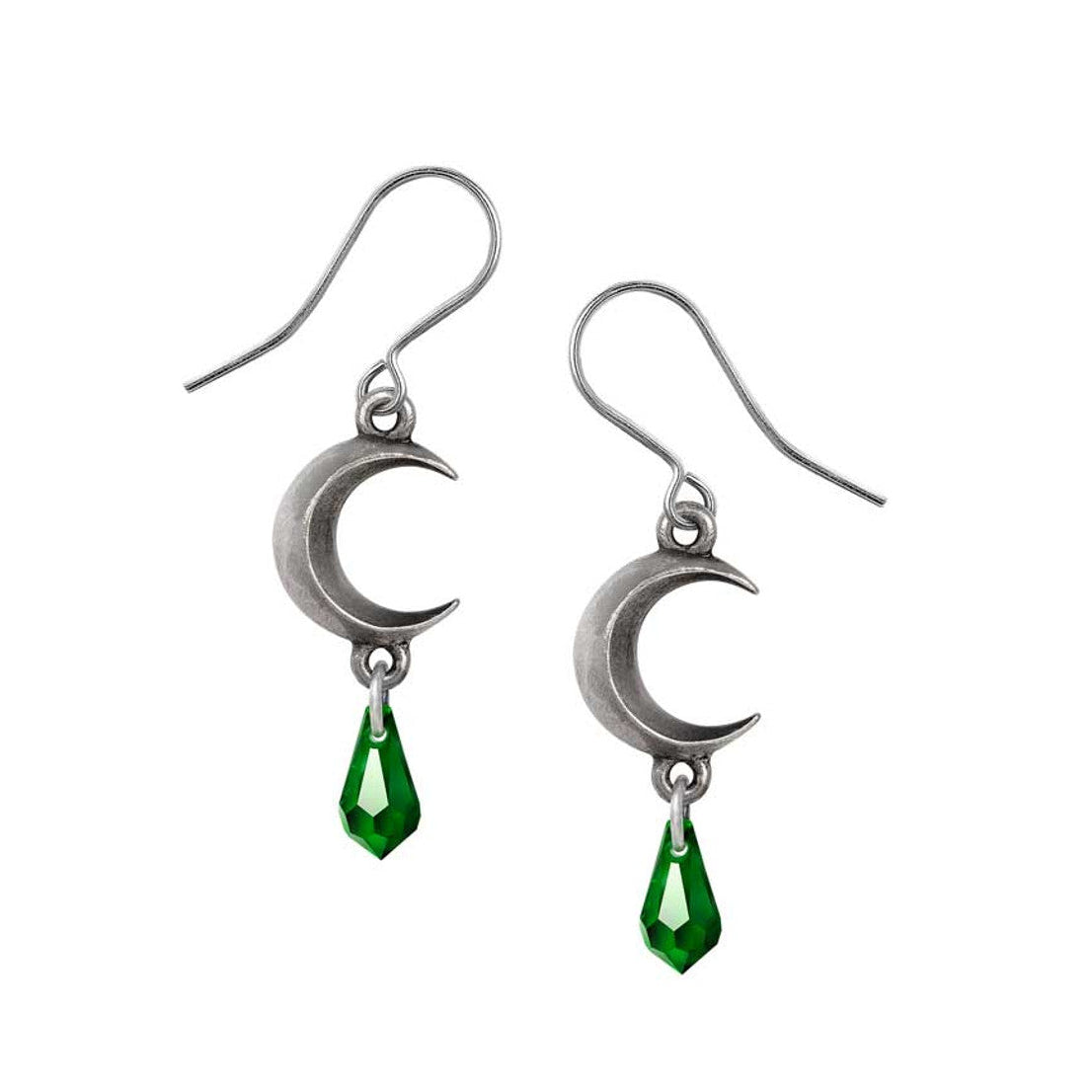 Alchemy Gothic Tears of the Moon Green Earrings E477