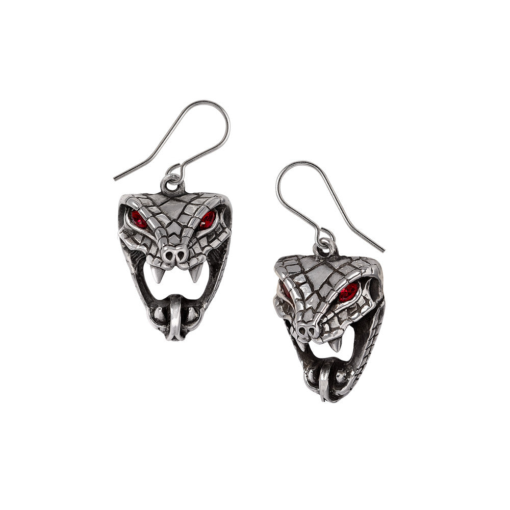 Alchemy Gothic Snake Bite Naeddre Earrings E495