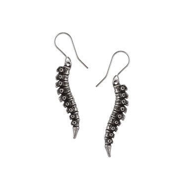 Alchemy Gothic Spine Bones Earrings Pewter E497