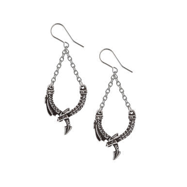 Alchemy Gothic Dragon's Lure Chain Earrings E498