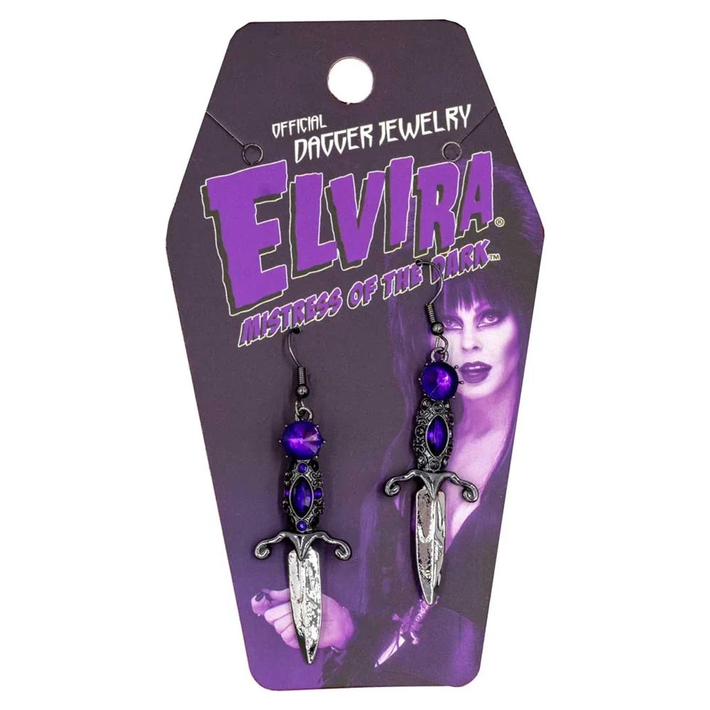 Kreepsville 666 Elvira Dagger Earrings Purple