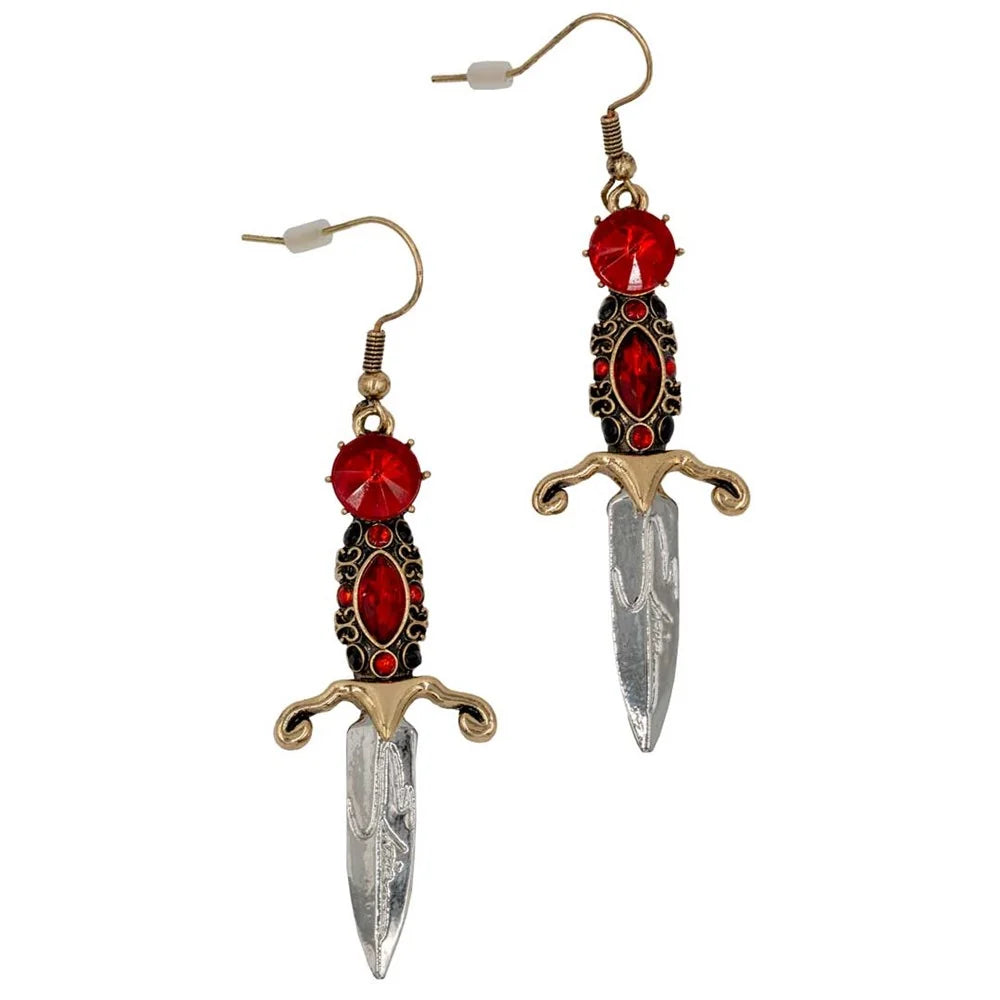Kreepsville 666 Elvira Dagger Earrings Red