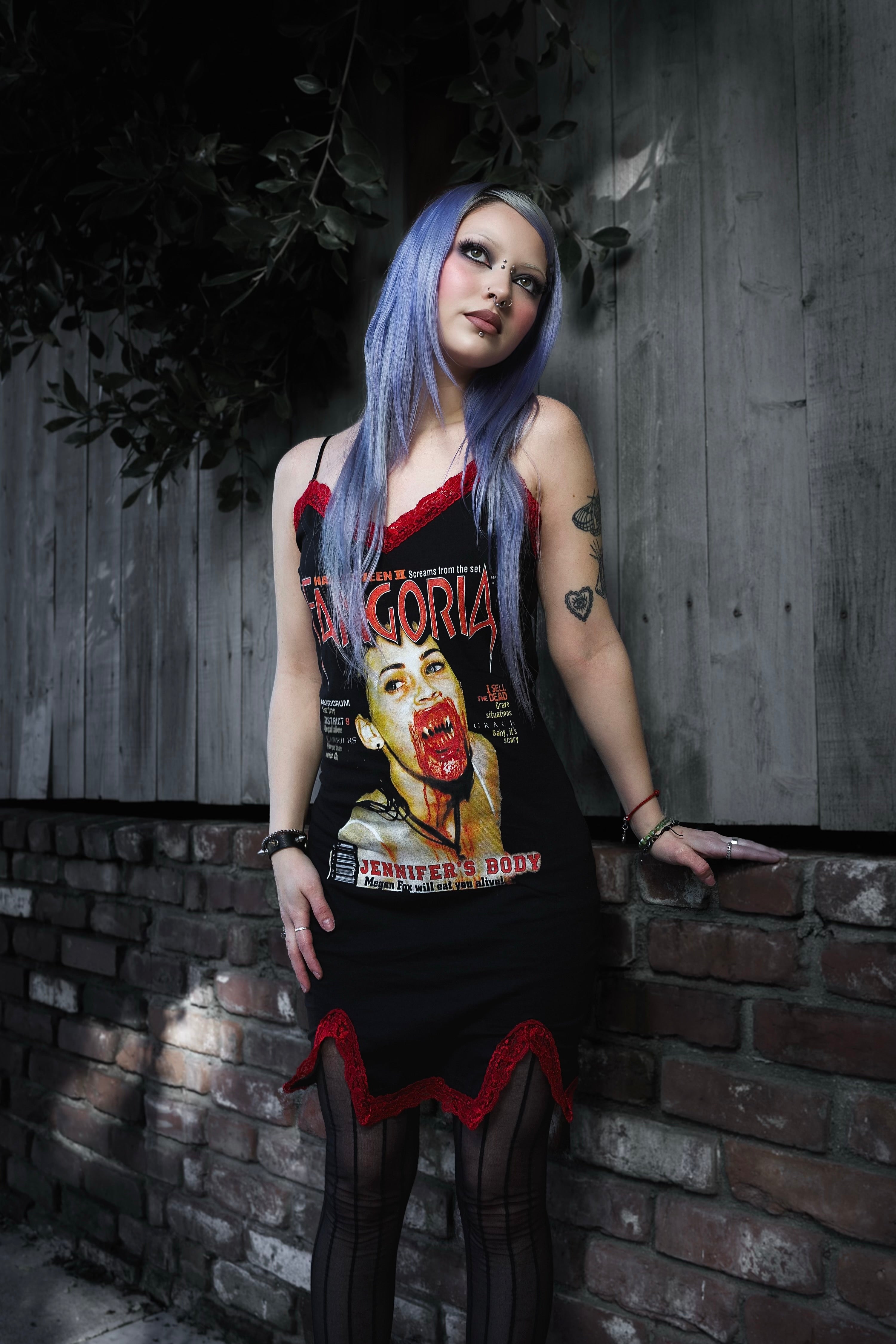 Vera's Eyecandy Jennifer's Body Fangoria Slit Red Lace Dress