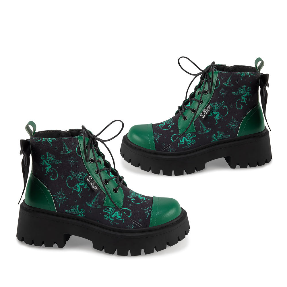 Emerald Witch Women's Ankle Lace Up Boots