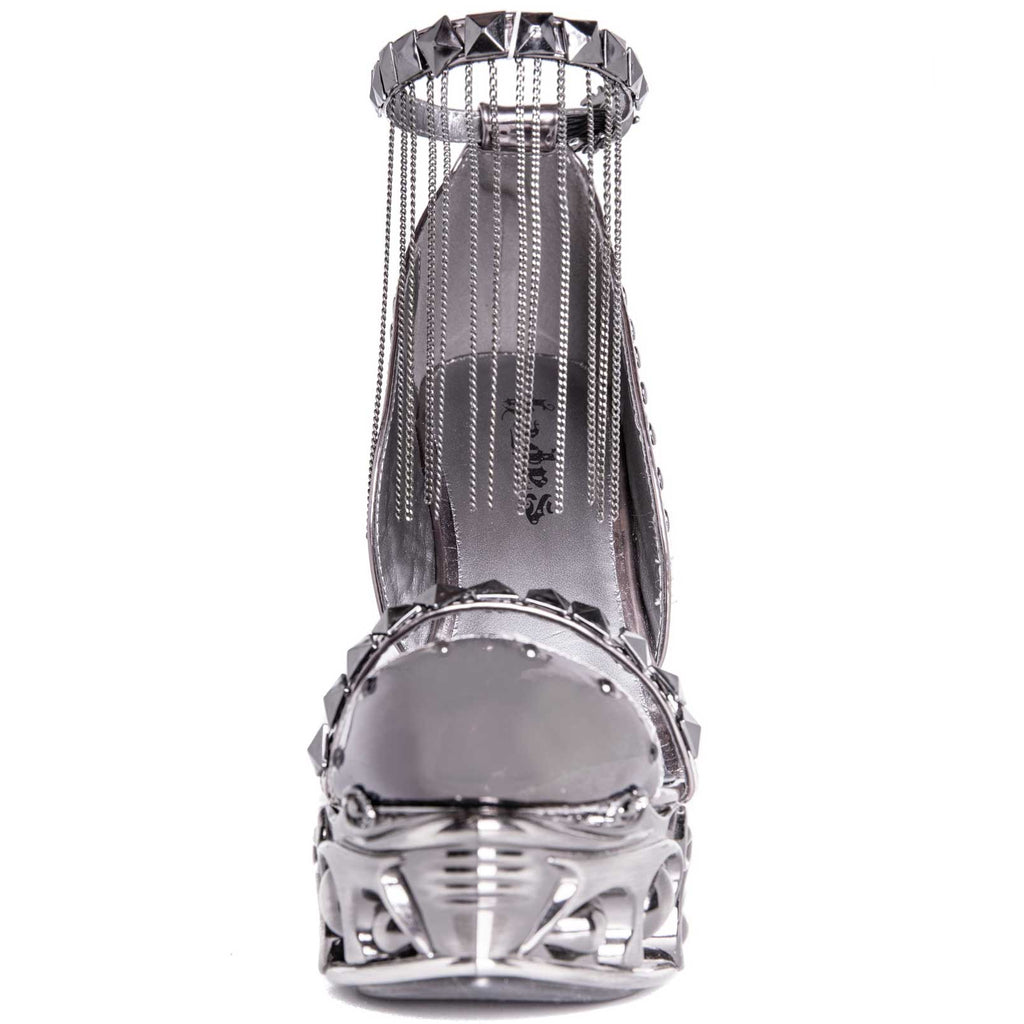 Hades EROS Gunmetal 6" High Ornate Heels Studs Chains