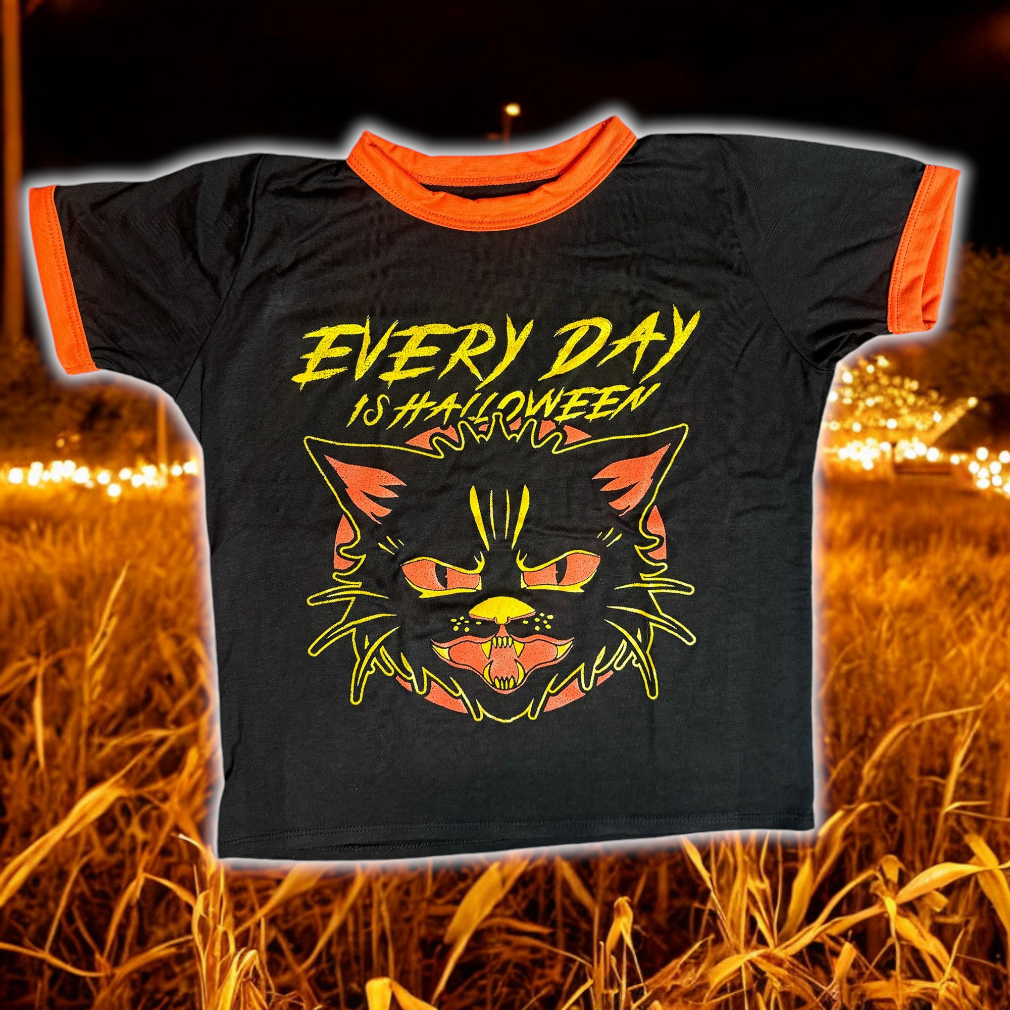 Vera's Eyecandy Every Day is Halloween Ringer Tee