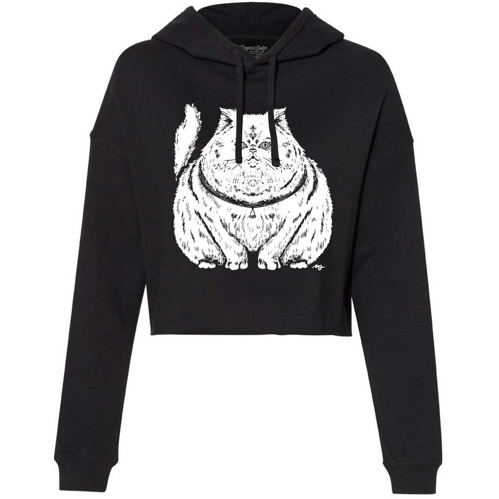 Fingers Duke Plump Cat Cropped Hoodie