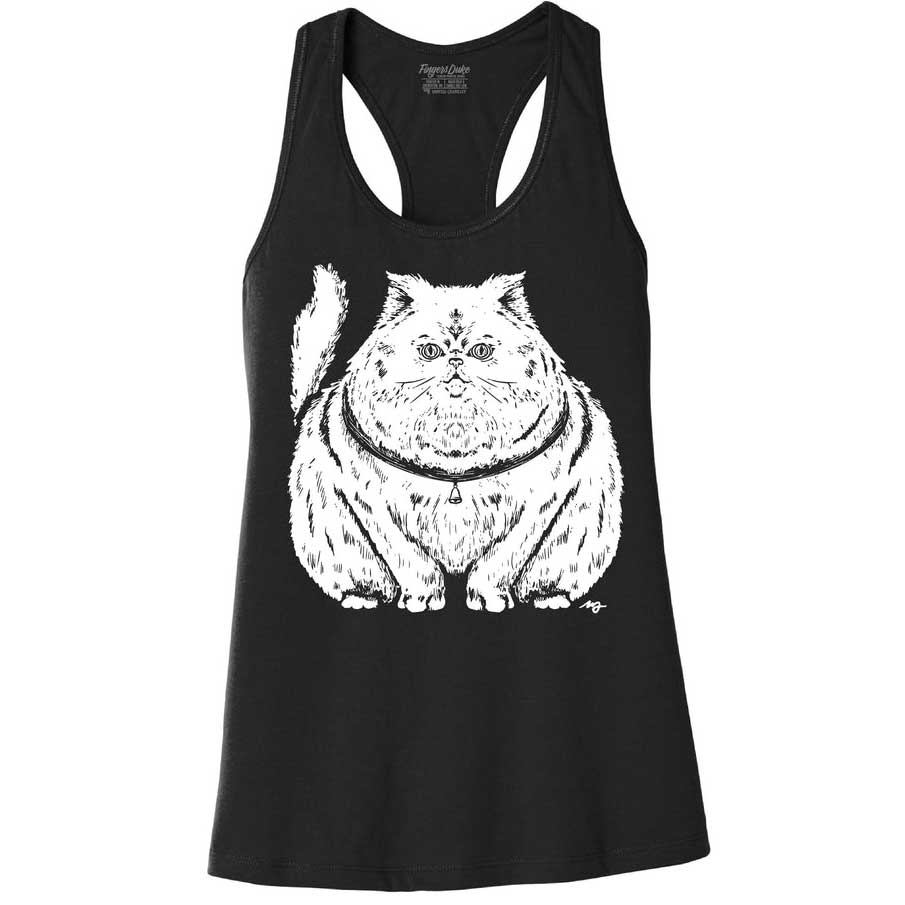 Fingers Duke Plump Cat Racerback Tank Top