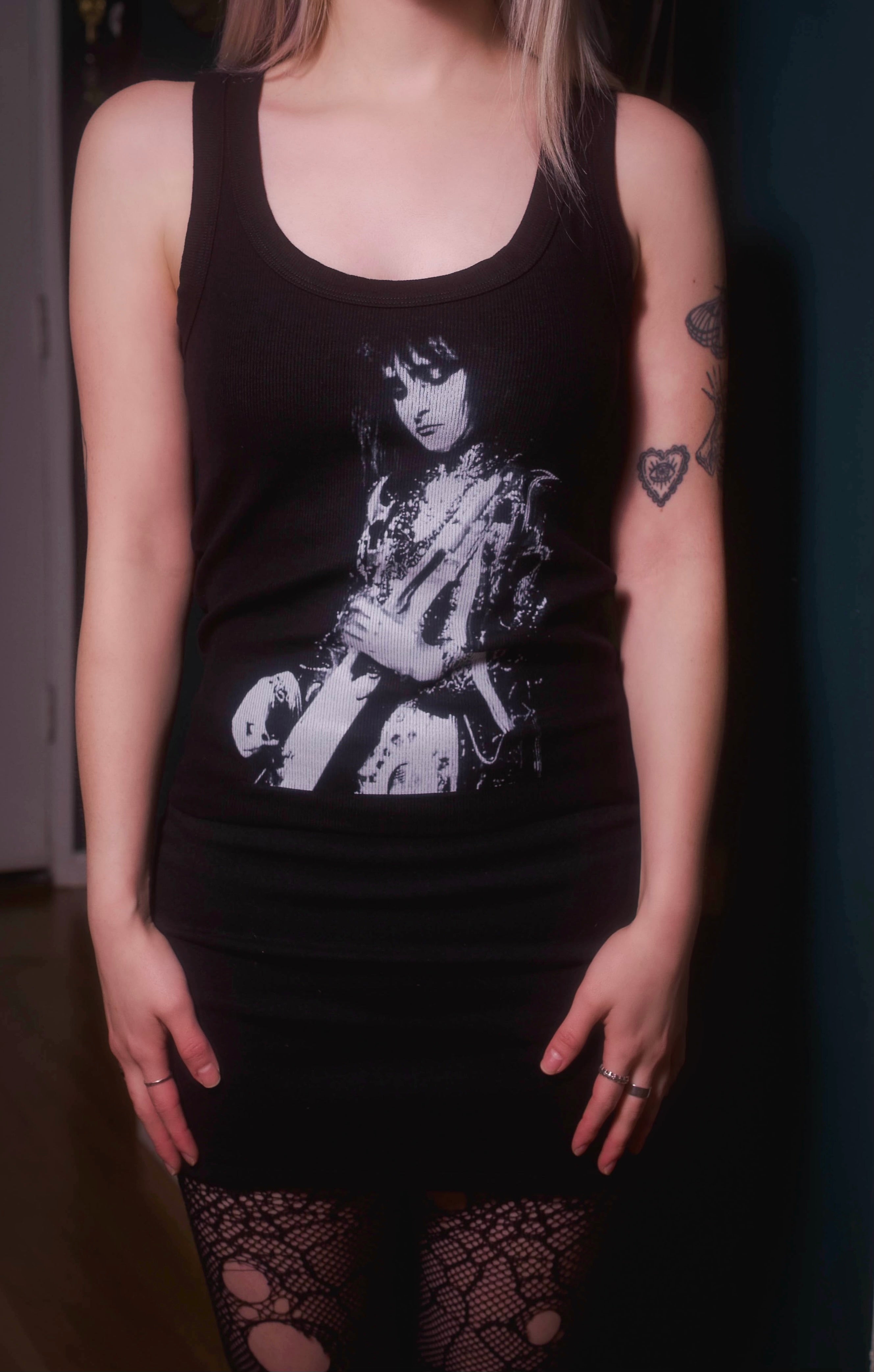 Vera's Eyecandy Siouxsie Goth Ribbed Tank Top