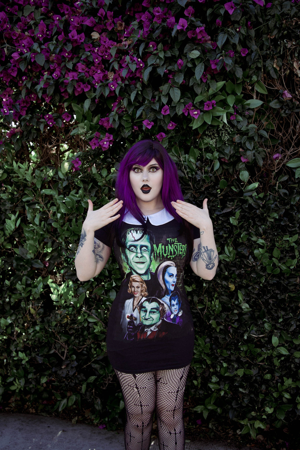 Vera's Eyecandy The Munsters Show Peter Pan Collar Dress