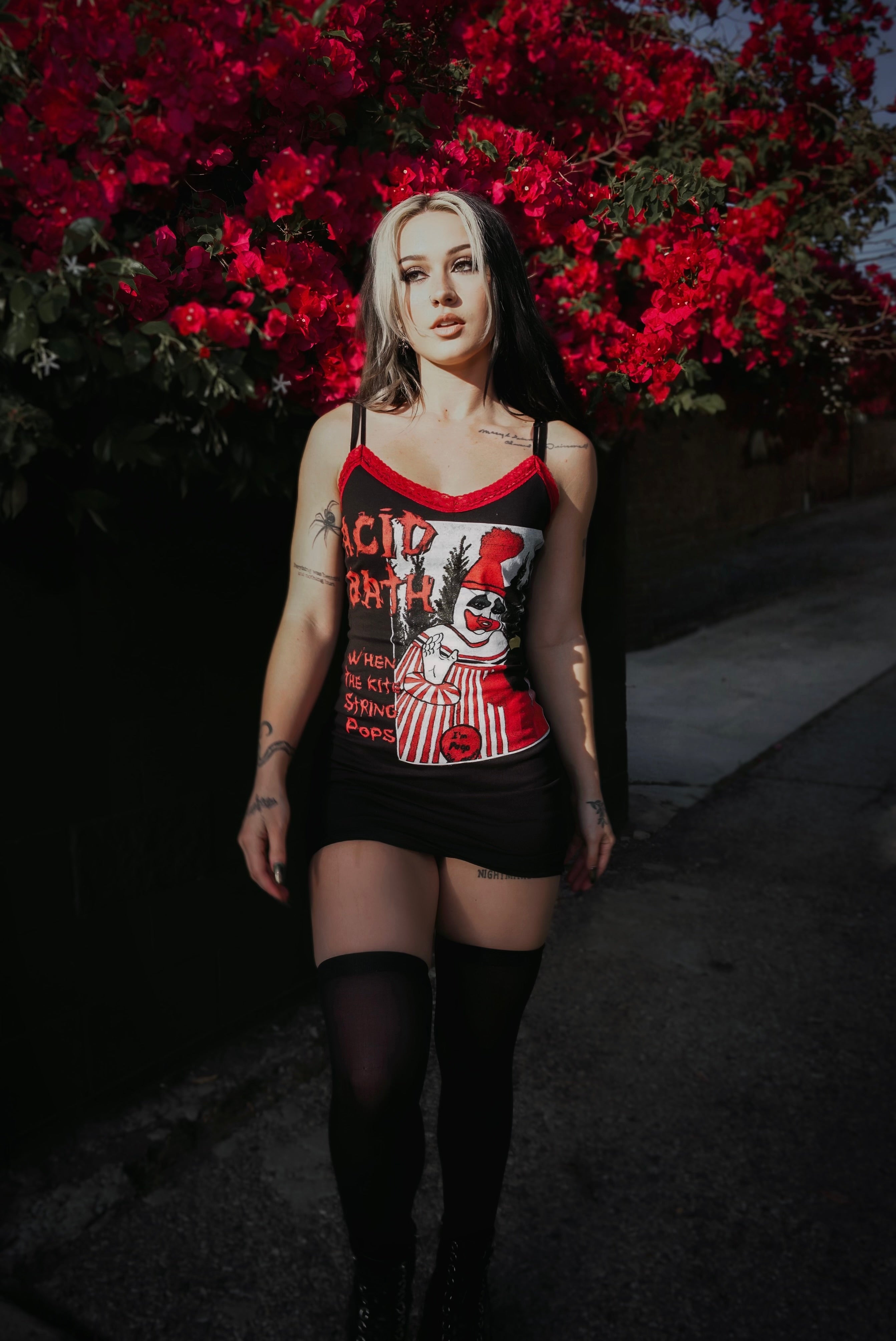 Vera's Eyecandy ACID BATH Red Lace Strap Dress