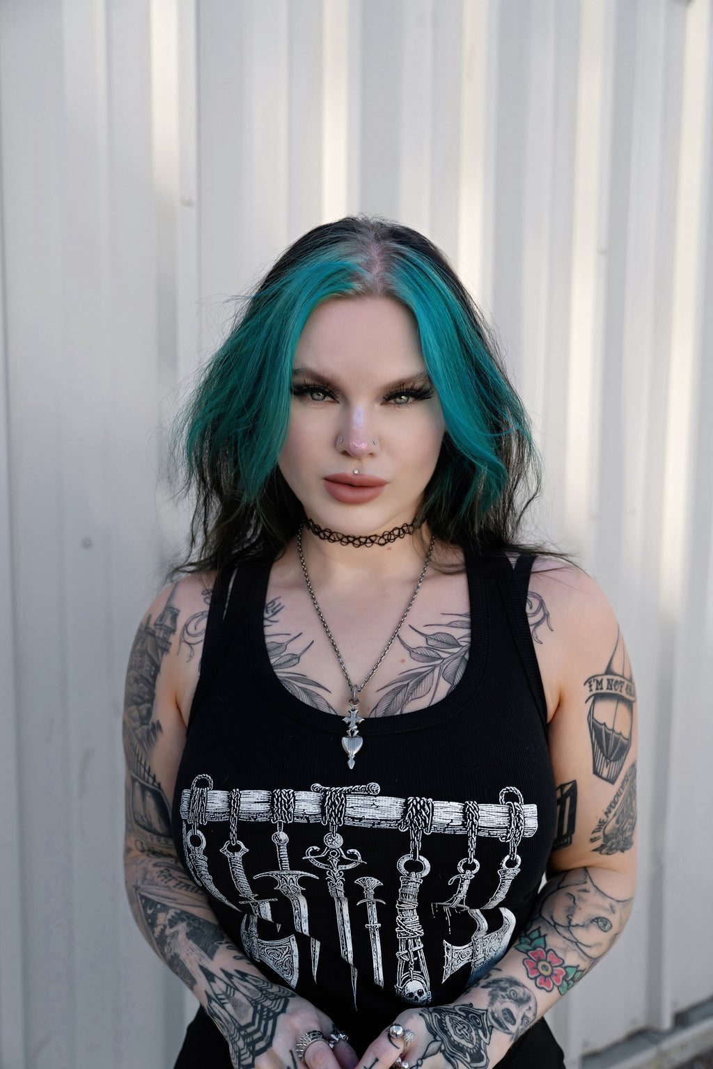 Vera's Eyecandy Medieval Weapons Ribbed Tank Top